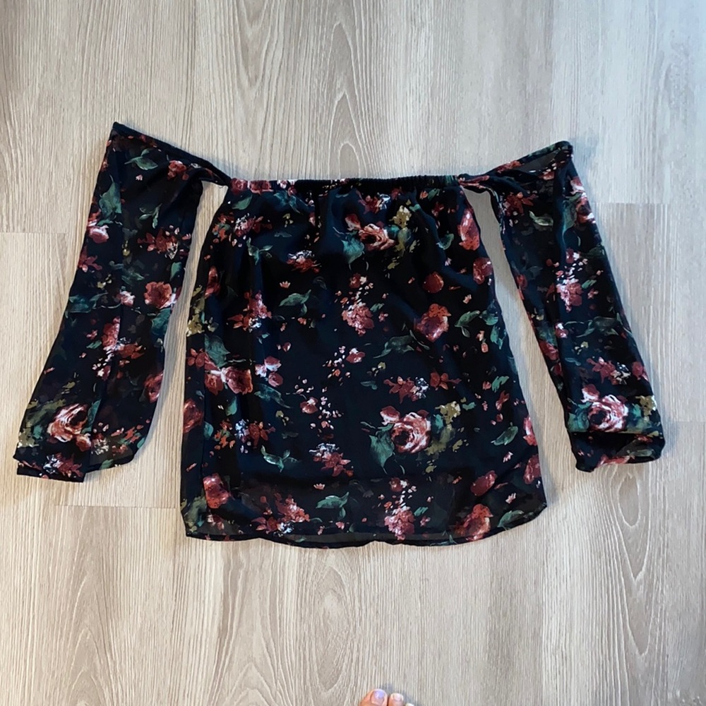 Black off shoulder shirt